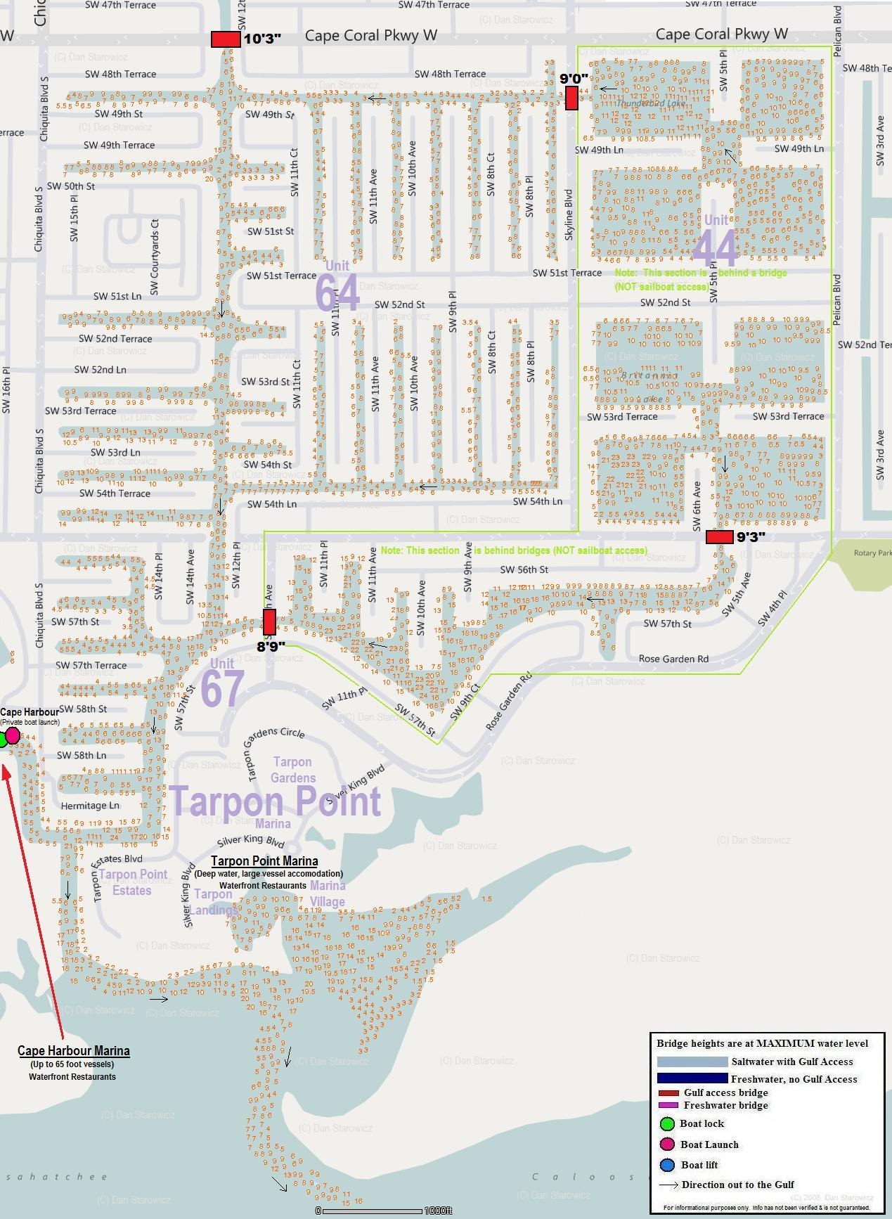 Cape Coral Unit And Unit Canal Depths